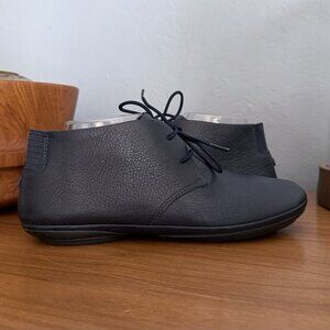 Camper Right Nina Leather Ankle Boots Lace-up Navy blue Size 41